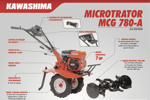 Tobata Moto Cultivador Arador E Descompactador Kawashima